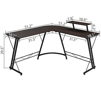 Amazon.com: Somdot L Shaped Desk Corner Gaming and Computer